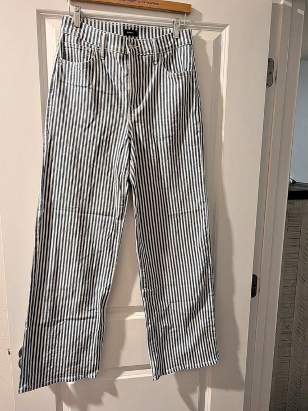 Express Wide Leg Striped Pants Size 4R Like New